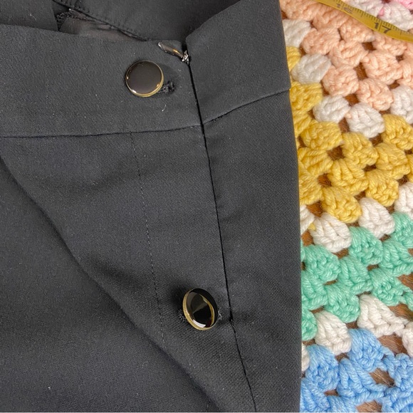 LOFT Black Wide Leg Trouser Cropped Pants Culottes Sz 10 Sailor Palazzo Capri - Picture 10 of 12